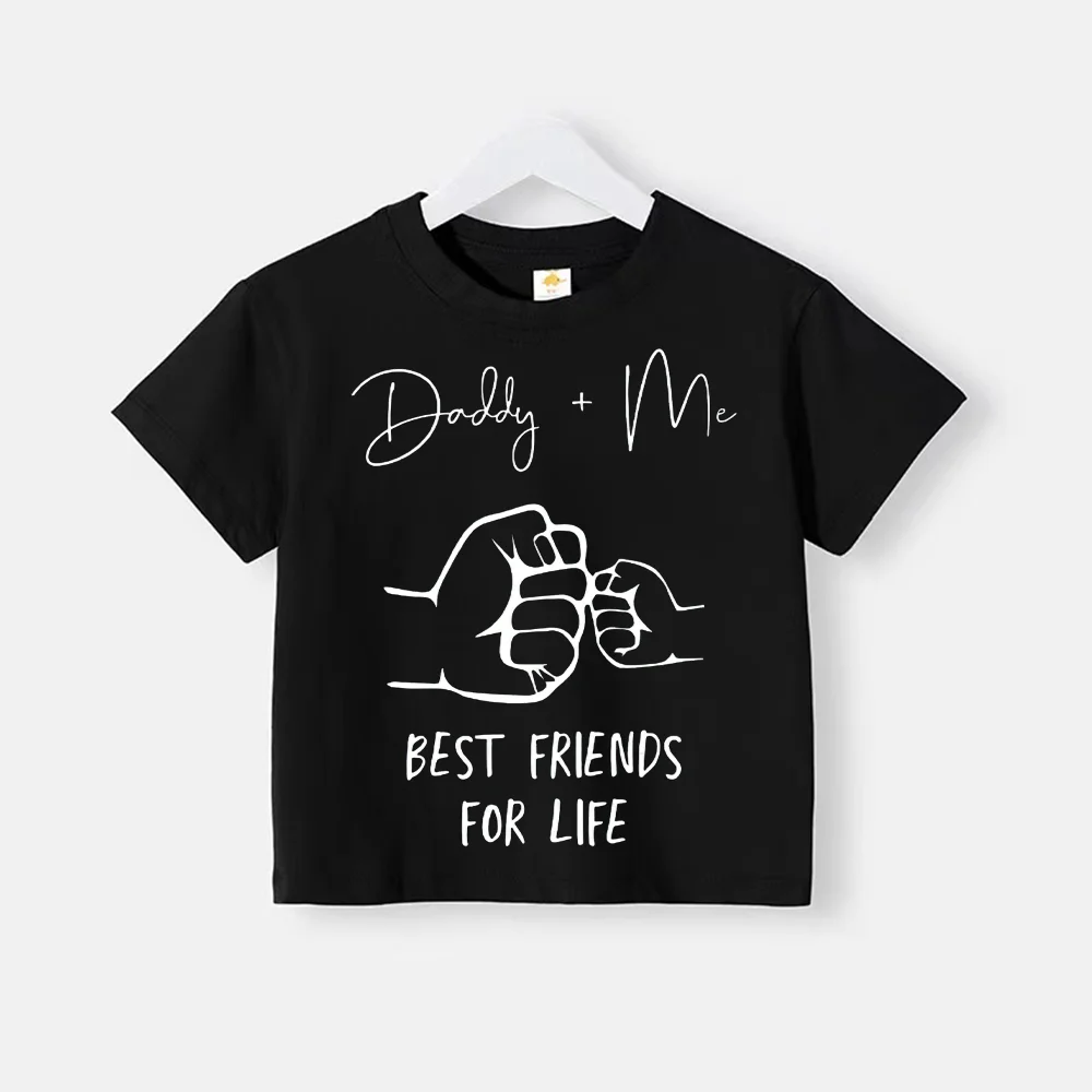 Children's summer simple print boys girls round neck cotton T-shirt Baby and toddler casual short sleeve top cotton T-shirt