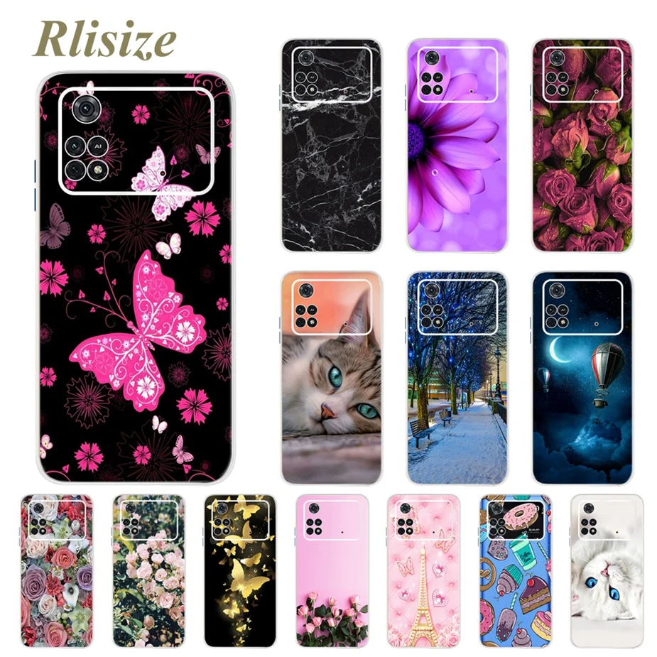 For Xiaomi Poco M4 Pro 4G Case Colorful Painted Cover Soft Silicone Case For Xiaomi Poco M4 Pro 5G PocoM4 Pro Fundas Capa Bumper