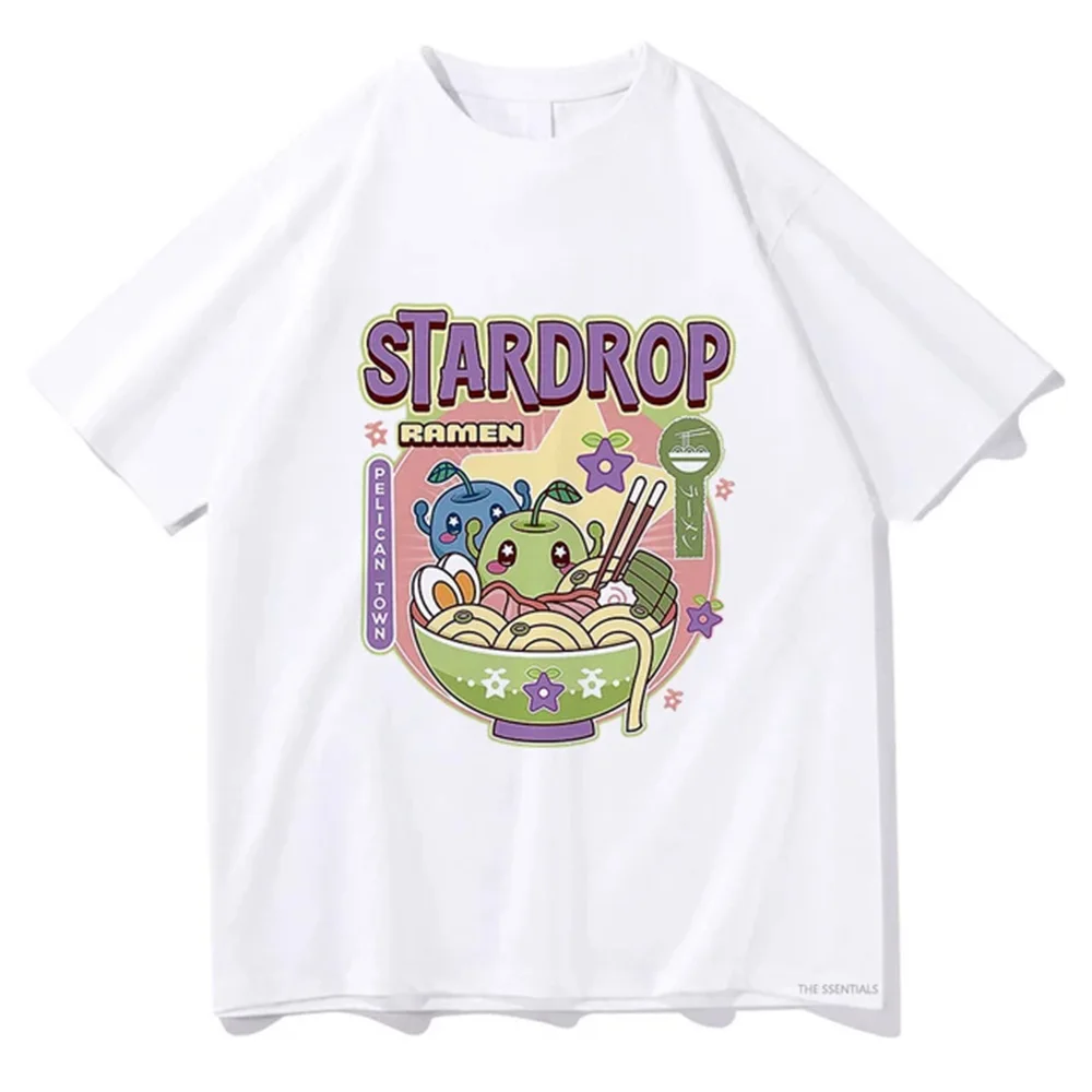 

Anime Stardew Valley T Shirt Vintage Tops Junimos Ramen Men/Women Aesthetic T-Shirt Unisex High Quality Tees Kawaii Shirt 72460