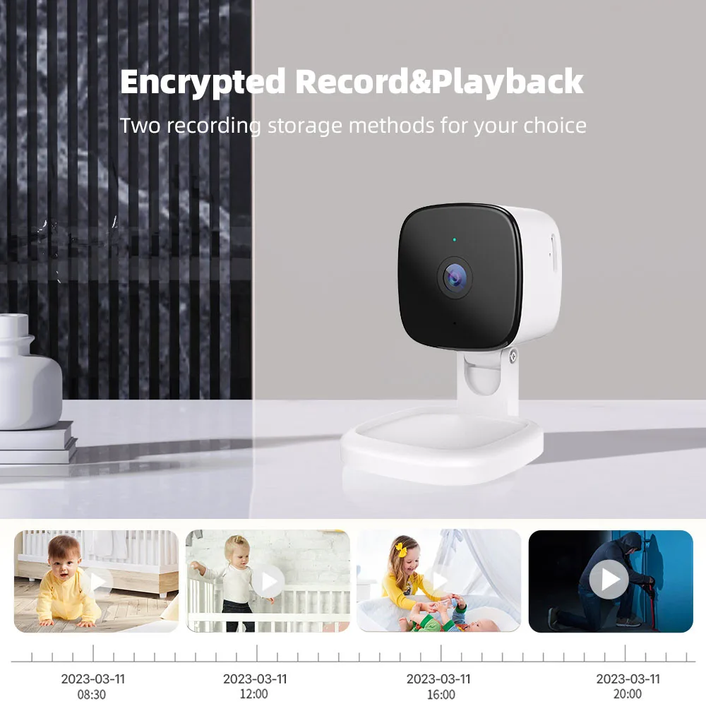 WiFi Security Camera Baby Camera Indoor Pet Dog Mini Security Camera Motion Detection Night Vision Remote Monitor 2-Way Talk