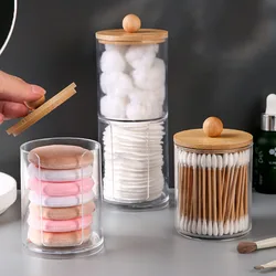 Acrylic Cotton Swab Makeup Organizer Cosmetics Storage Box Portable Make Up Cotton Pad Holder Container Storage Case