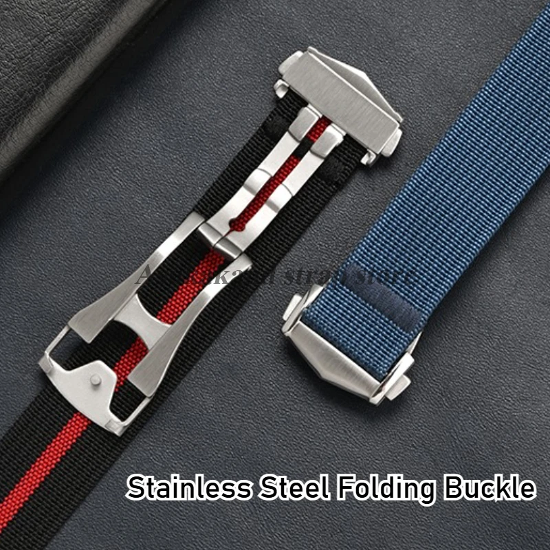 Quality Nylon Watch Strap 20mm 22mm for Omega for Swatch Bands Folding Buckle Waterproof Watchband Women Men Belt Accessories