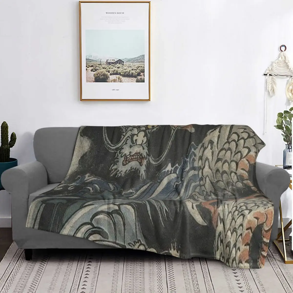 

Utagawa Kuniyoshi - Dragons Blankets Soft Warm Flannel Throw Blanket Cover for Bed Living room Picnic Travel Home Couch