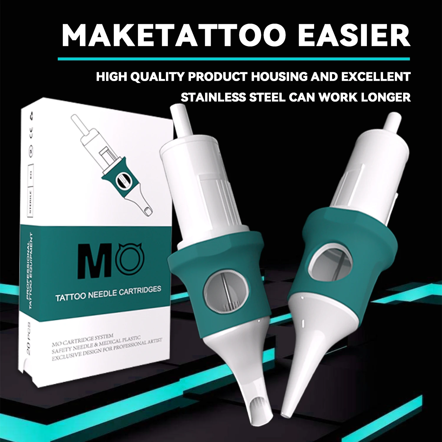 0.35MM 0.30MM 40Pcs MO Tattoo Cartridge Needles Round Liner RL Disposable Needles for Tattoo Machines Pen with Membrane System