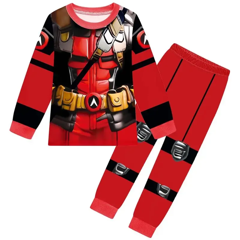 AA Cosplay D-Deadpool for Kids Superhero Pyjamas Halloween Costume Children T Shirt+pants 2pcs Set Boys Girls 2025 New