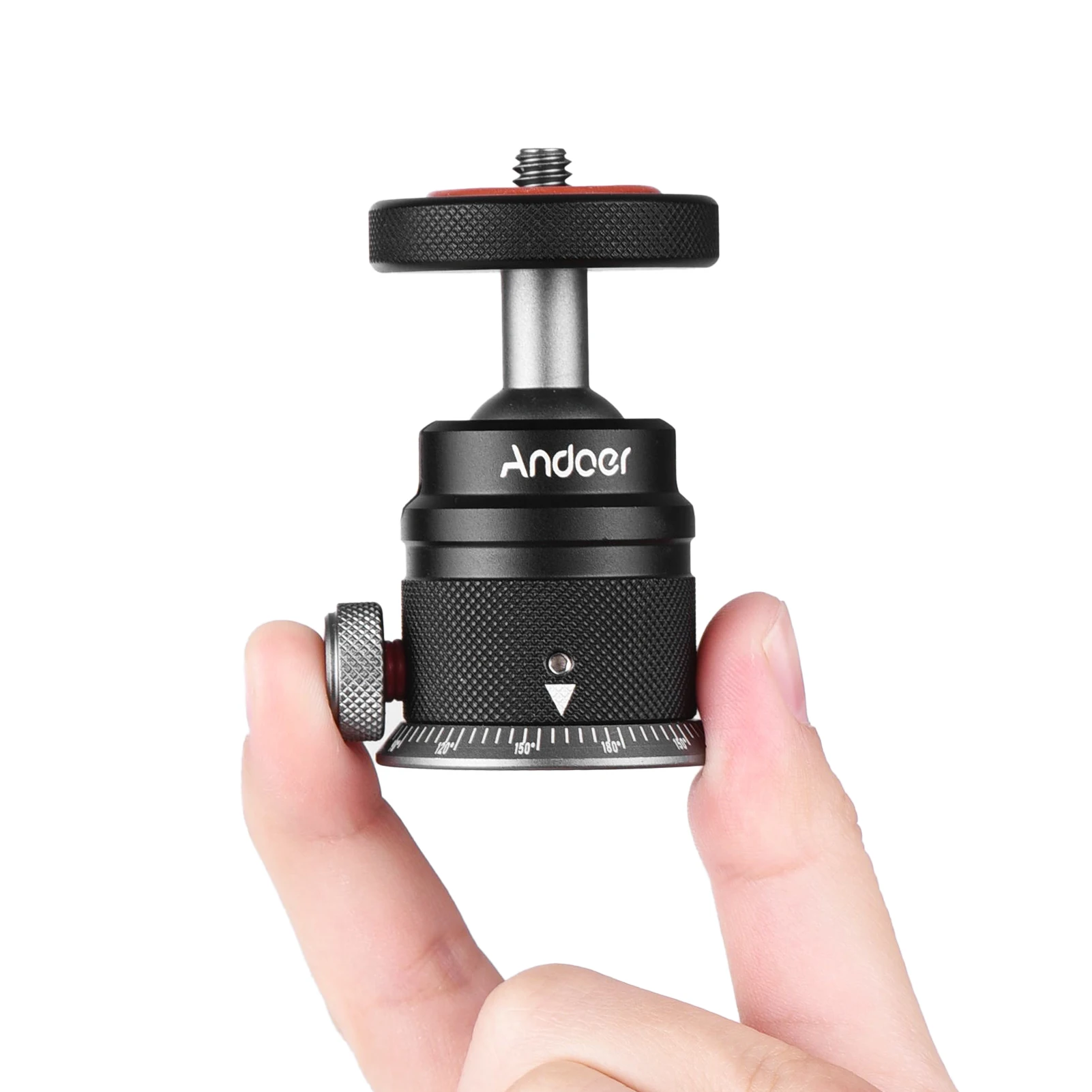 Andoer Tripod Ball Head Mount Panoramic 360° Swivel 180° Flip with Scaled Base Universal 1/4 Mounting for DSLR Mirrorless Camera