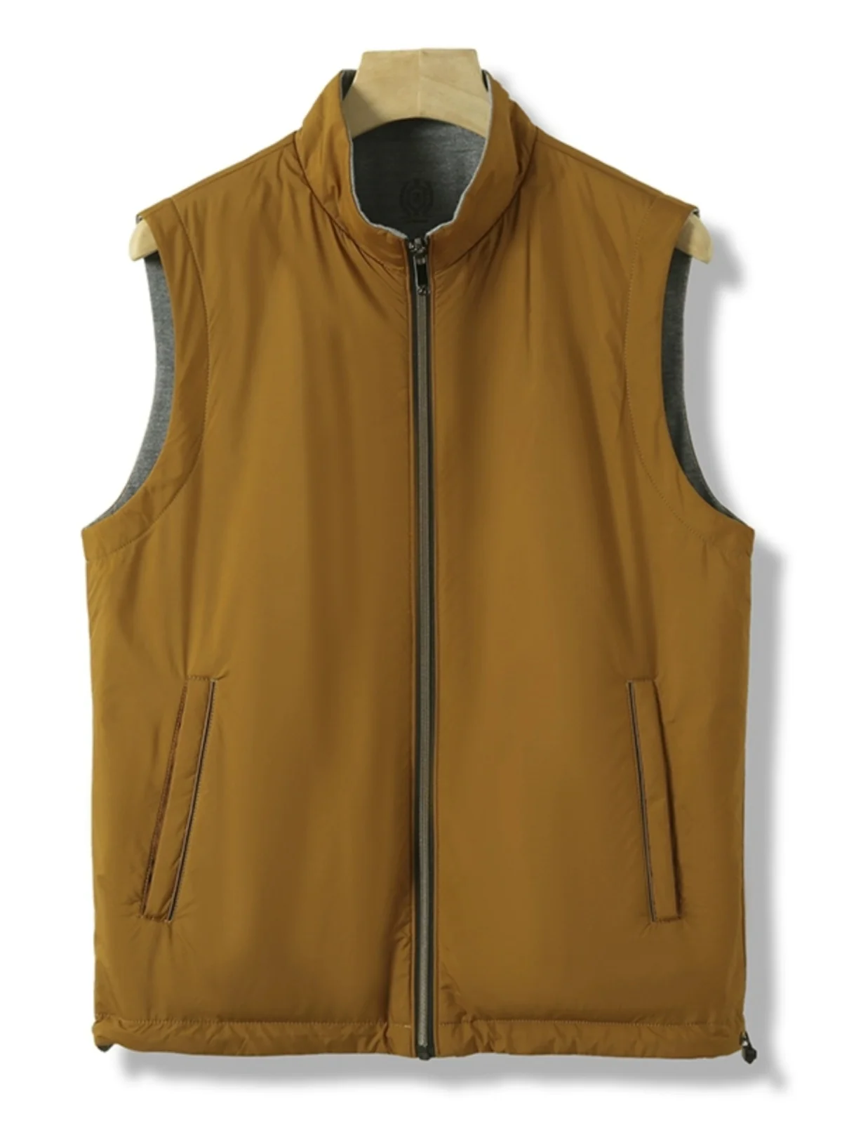 Chinese Brand Free  Fall and winter men\'s casual and versatile stand up collar trend sleeveless vest And same series Jacket Coat