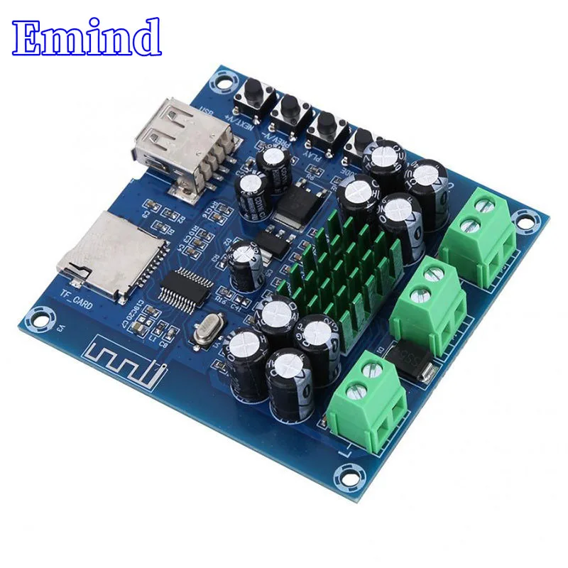 1/3/5/10/20Pcs XH-M422 Bluetooth Power Amplifier Board TPA3116D2 Chip 50W*2 Audio Amplifier Module Supports TF Card U Disk