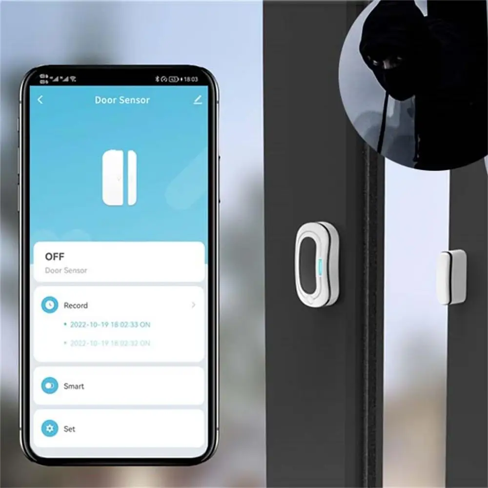 Tuya Zigbee Smart Door Window Sensor Smart Home Rechargeable Door Window Sensor Alarm Tuya Remote Control Use With Zigbee Hub