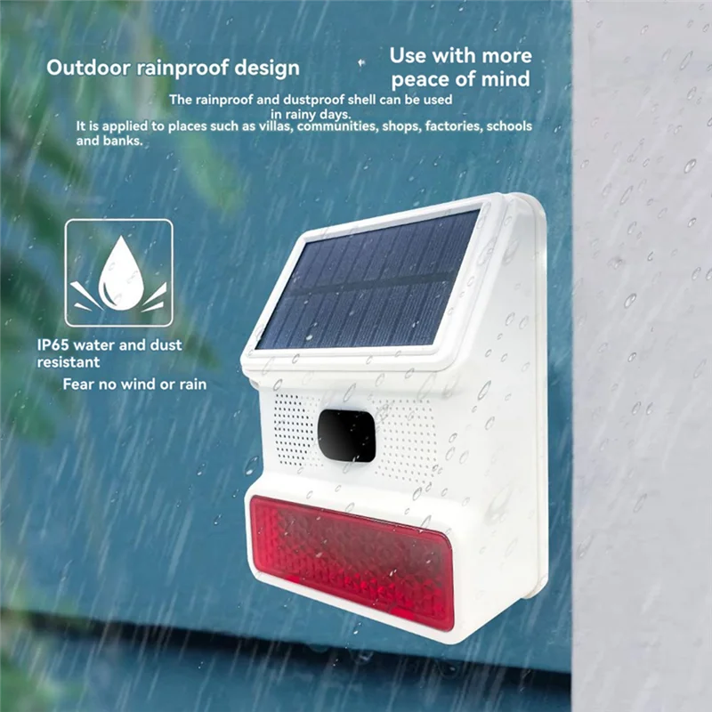 【Rápido de entrega】 sirena Solar inalámbrica de 433MHZ, alarma de luz de sonido, bocina exterior con control remoto para sistema de seguridad para el hogar PGST GSM