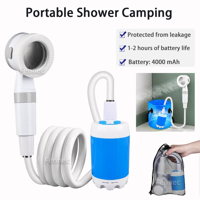 

Camping Shower Set Portable Outdoor Shower Electric Hiking Shower Car Washing Camping Survival Equipment Adjustable Pet Bath