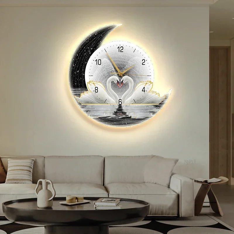 Italian Living Room Wall Clock Mural Luxury Nordic Minimalist Silent Wall Watch Creative Fashion Modern Aesthetic Wall Decor
