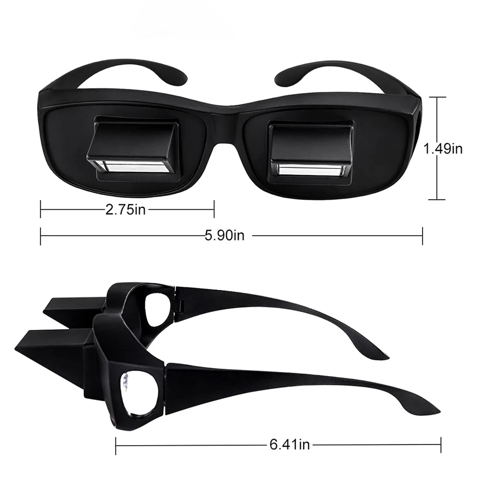 Lunettes Paresseuses Prisme 90° – Verres Optiques Pour Lire/TV Allongé Sans Fatiguer Le Cou