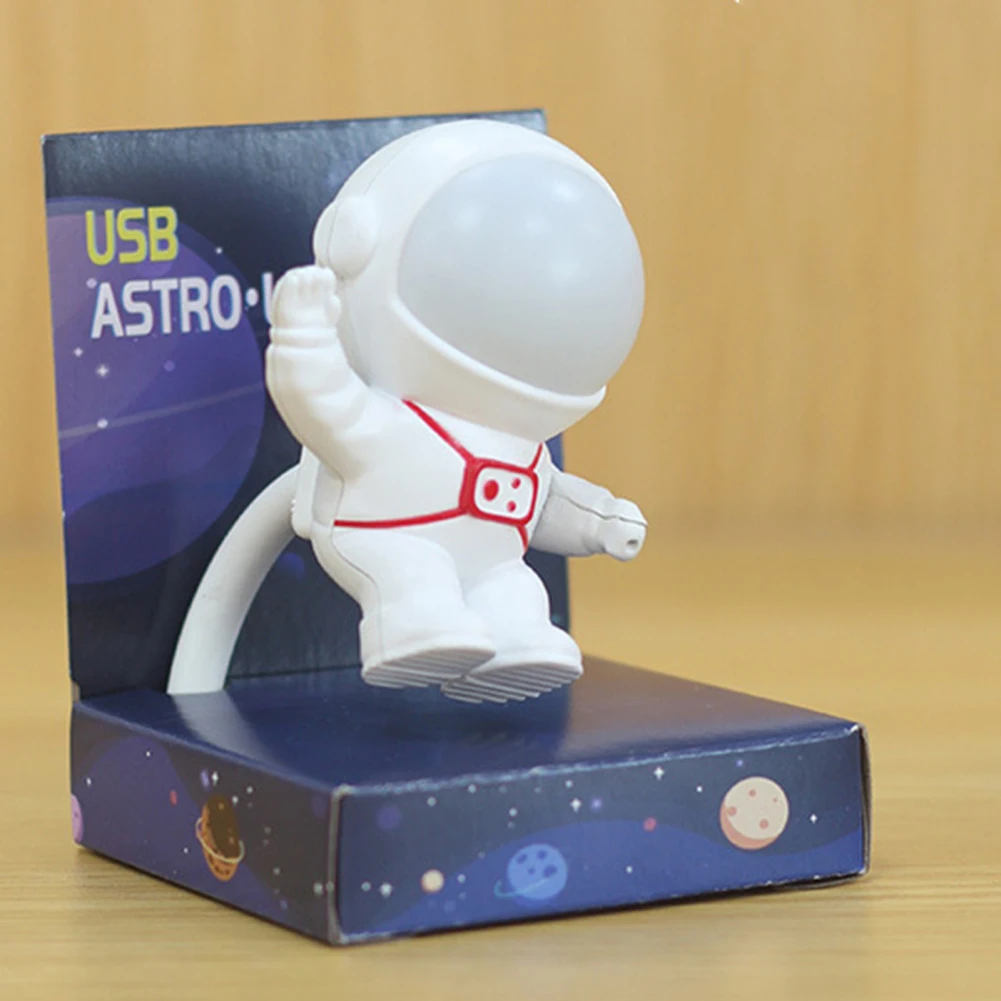 Mini Astronauta Night Light, Lâmpada de leitura LED criativa, Tubo USB flexível, Spaceman para Laptop, PC, Teclado, Notebook, Table Desk Light