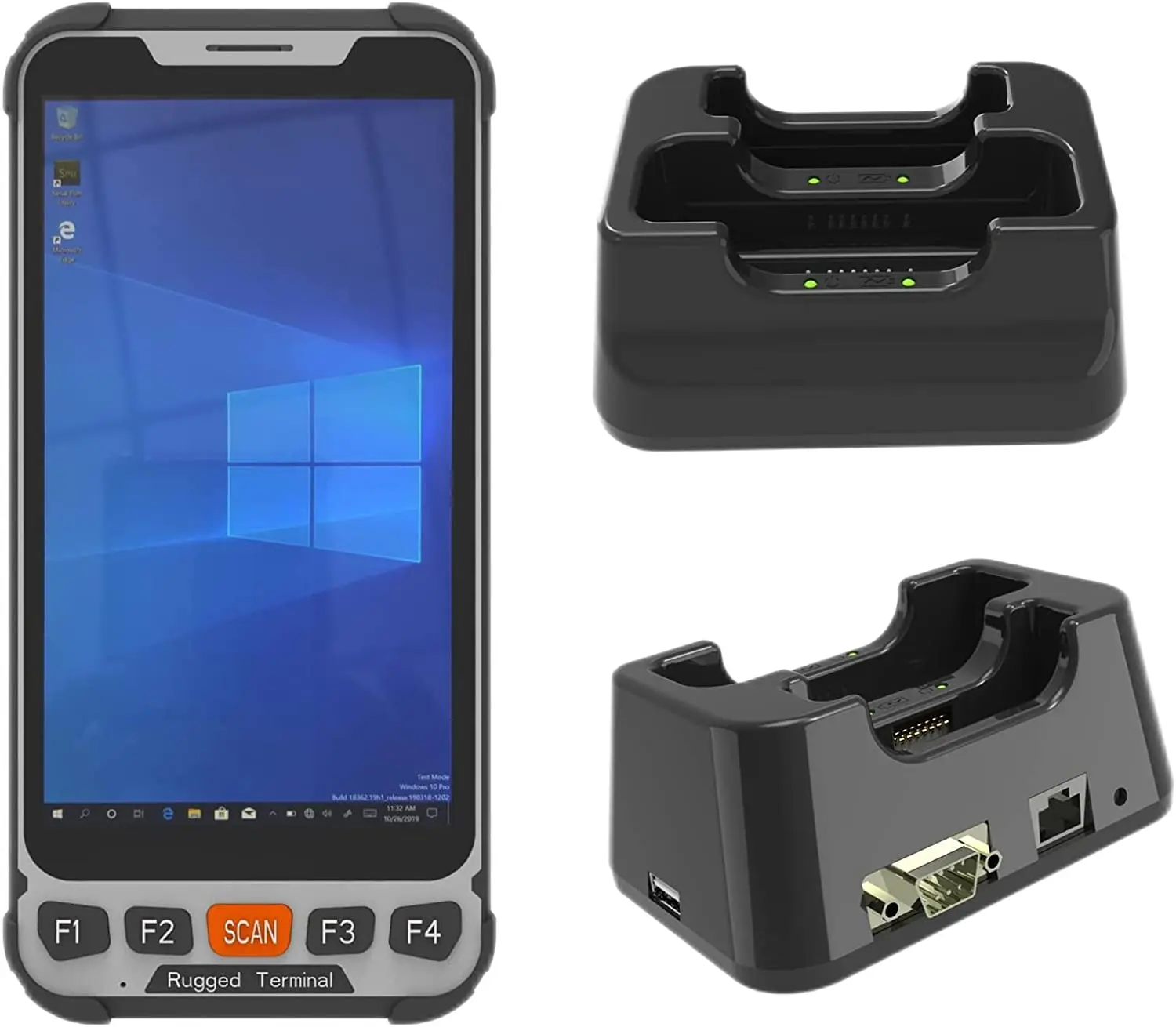 Sincoole 5.5 inch Windows10 Pro Handheld Terminal PC with 2D Barcode Scanner and Docking Station+ Battery 5000mAh