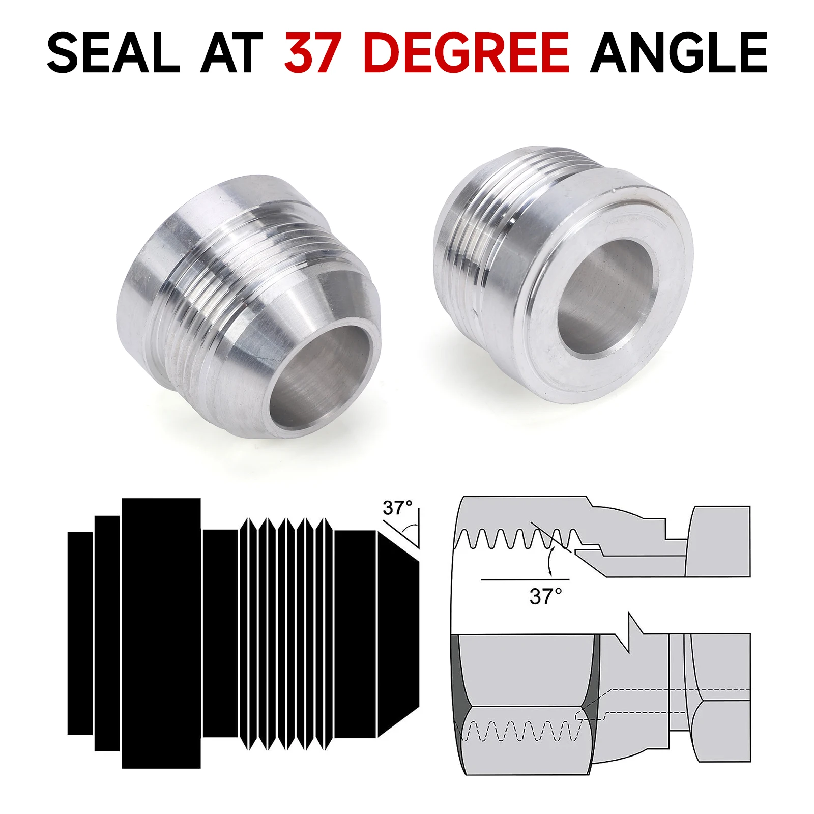 CNSPEED Aluminium Nitrous Schlauchanschluss AN6 AN8 AN10 AN12 AN16 AN20 Stecker Gerader Schweißadapter Anschluss für Auto – Detail 5