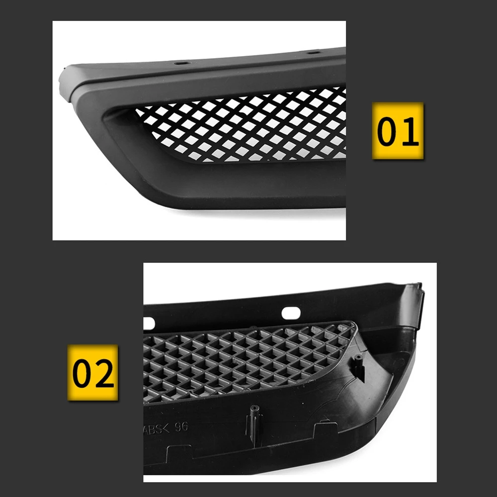 Excellent-Matte Balck Front Engine Hood Mesh Grille Bumper Racing Grille For Honda Civic EK CX DX EX HX LX Type R 1999-2000