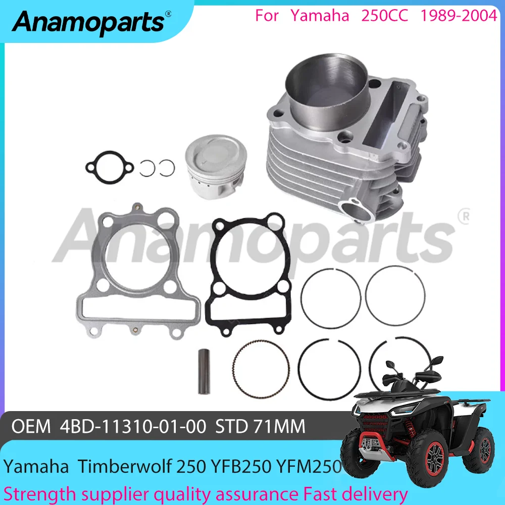 STD 71mm Motor Cylinder Piston Gacket Engine Rebuild Overhaul Kit for 1989-2004 Yamaha Timberwolf 250 YFB250 ATV 4BD-11310-01-00