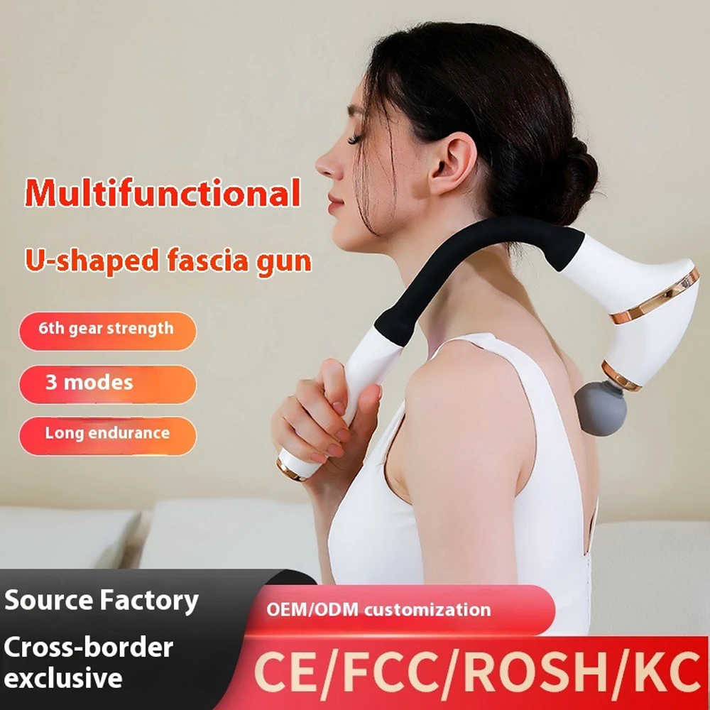 Portable Fascia Gun Handheld Elbow Massge Gun Deep Vibration Body Massager for Back Neck Leg Pain Relief Muscle Relaxation