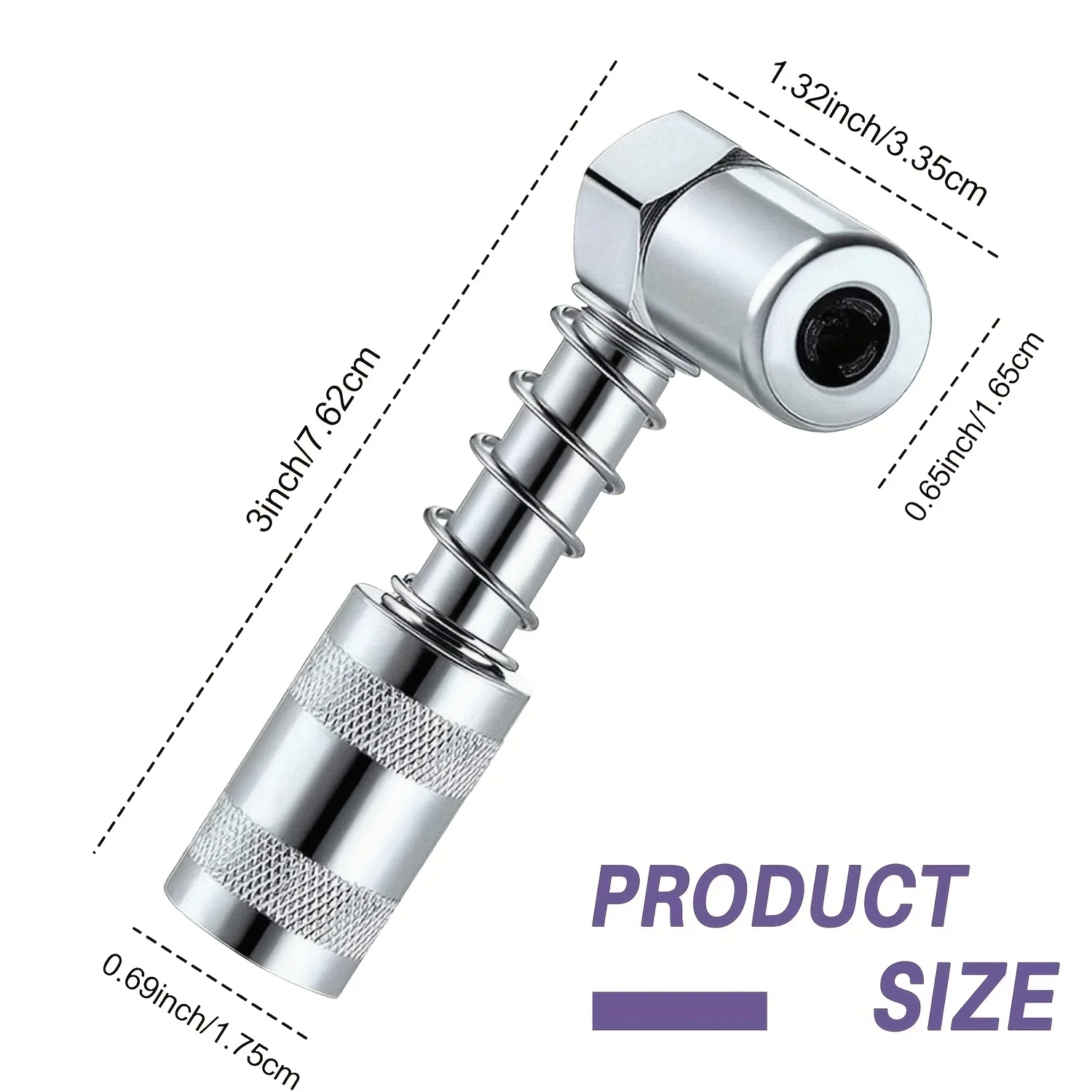 ملحق مسدس الشحوم - موزع إبرة، 2 فوهة إبرة، 90 °   محول مقرنة الشحوم، مقرنة، خرطوم 12 بوصة، منظف تركيب زيرك