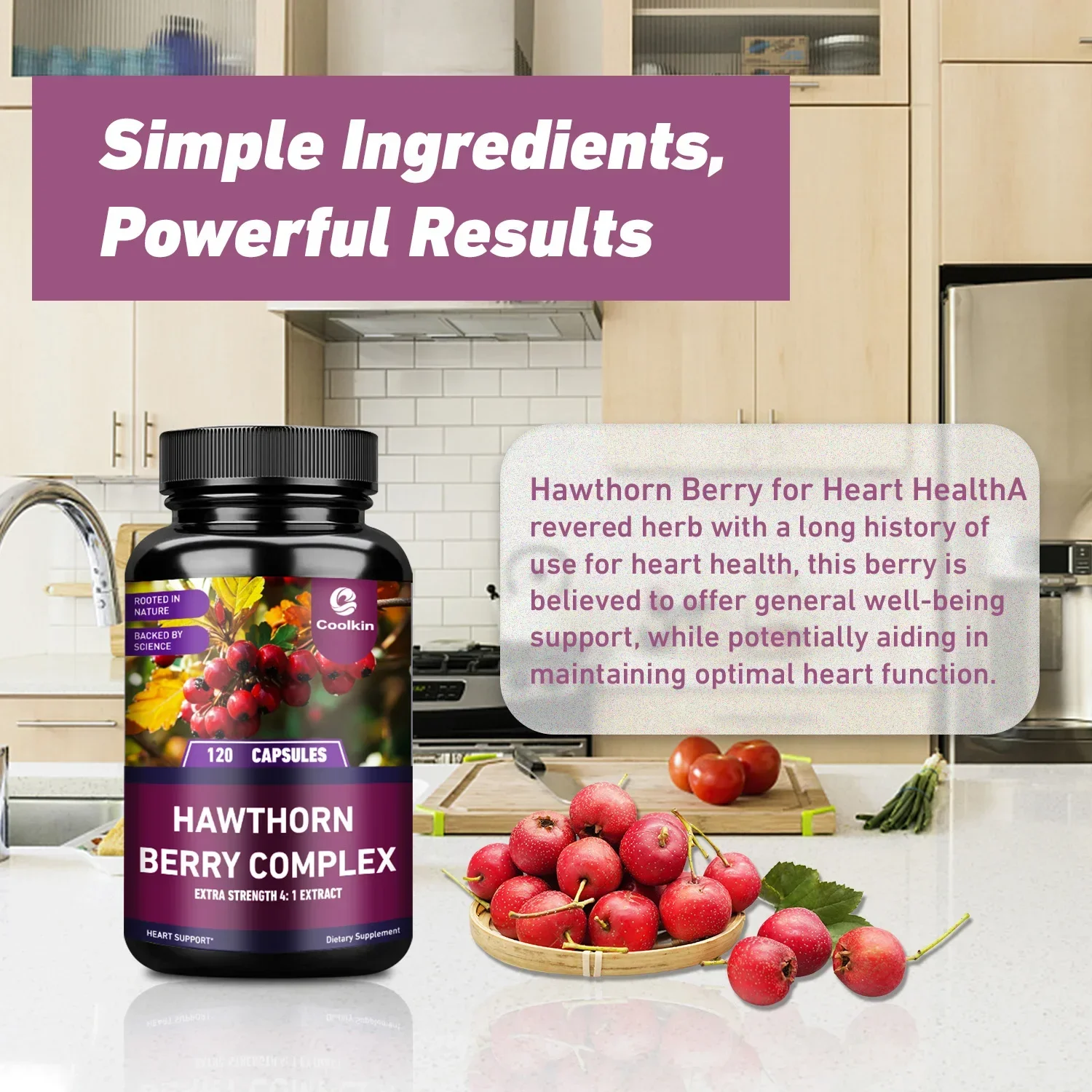 Hawthorn Extract - Promotes Healthy Blood Circulation, Maintains Normal Blood Pressure Levels, Non-GMO