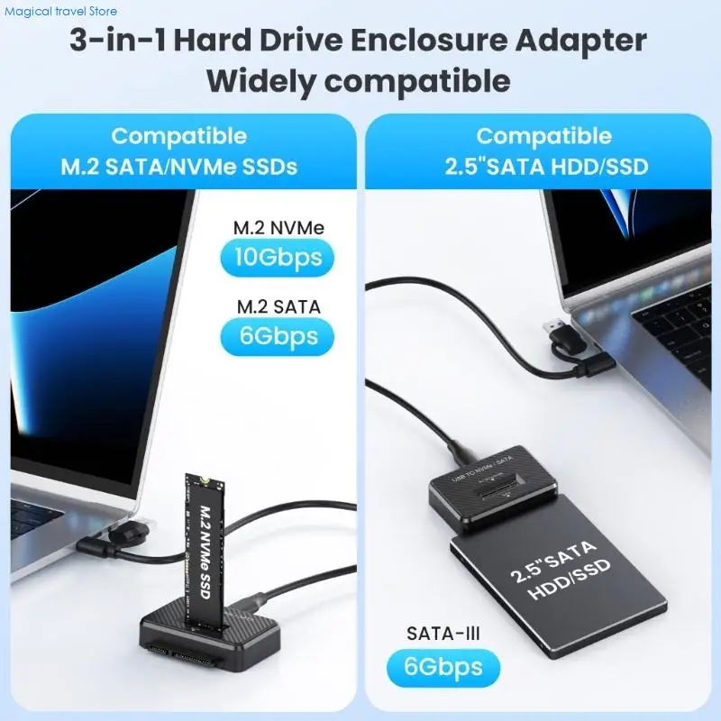 N2UB 10Gbps External Hard Disk Enclosure USB to NVMe/ Adapter Hard Drive Reader