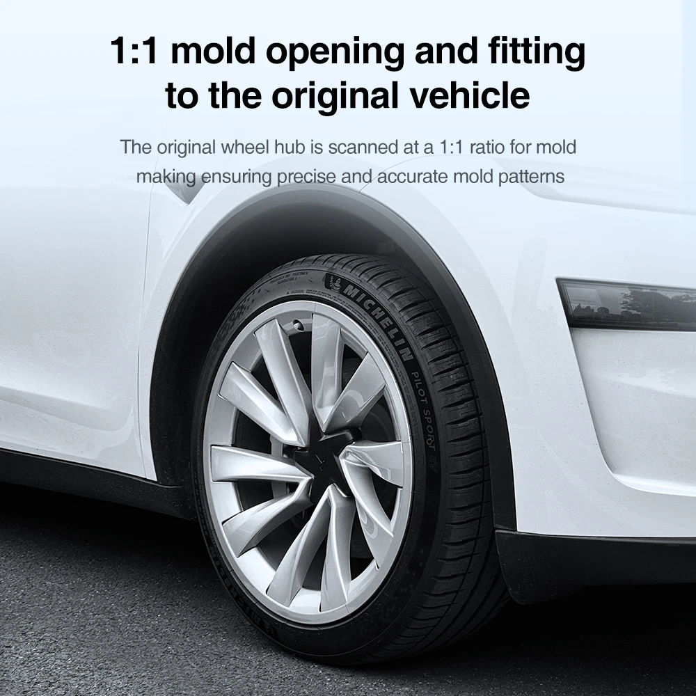 ل تسلا 20 بوصة عجلة حافة الحرس نموذج Y العرعر 2025 ABS محور عجلات حماية التصحيح حماة عجلة غطاء حماية الملحقات #4