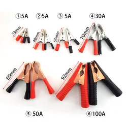 5A/50A/100A Alligator Clips Probe Crocodile Clip Connector Test Lead car Battery Clamps 1 Pairs For Test  Electrical DIY Tools