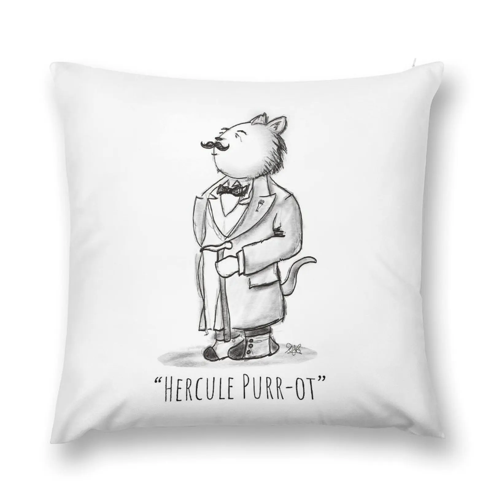 Hercule Purr-ot, Cat Detective! Throw Pillow Throw Pillow Throw Pillow Covers cover christmas