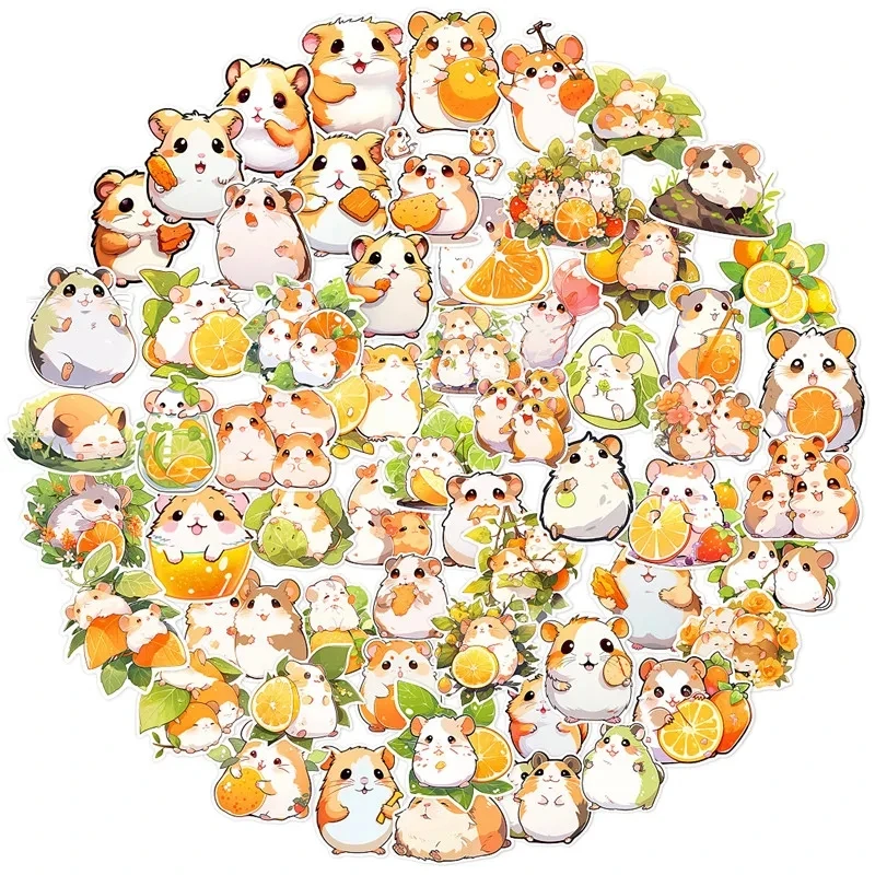 62Pcs/Lot Cartoon Guinea Pig Stickers Cute Graffiti Decal DIY Junk Journal Stationery Supplies Scrapbooking Toy Wall Sticker