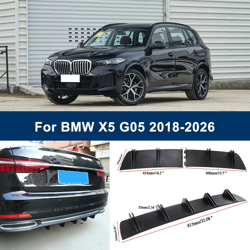 

2-Segment Shark Fin Rear Diffuser For BMW X5 G05 2018-2026 2020 2021 2019 Rear Bumper Lip Splitter Chassis Spoiler Tuning Parts