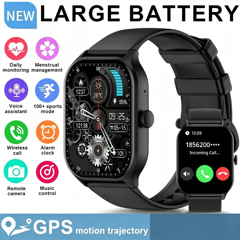 

2026 New Sports Smartwatch Women Full Touchscreen Waterproof Smart Watch Man Bluetooth Call Music Player Sleep Monitoring Watch