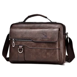 Bolsa de ombro crossbody Weixier masculina, bolsa de couro PU multifuncional, bolsa mensageiro de grande capacidade, sacola