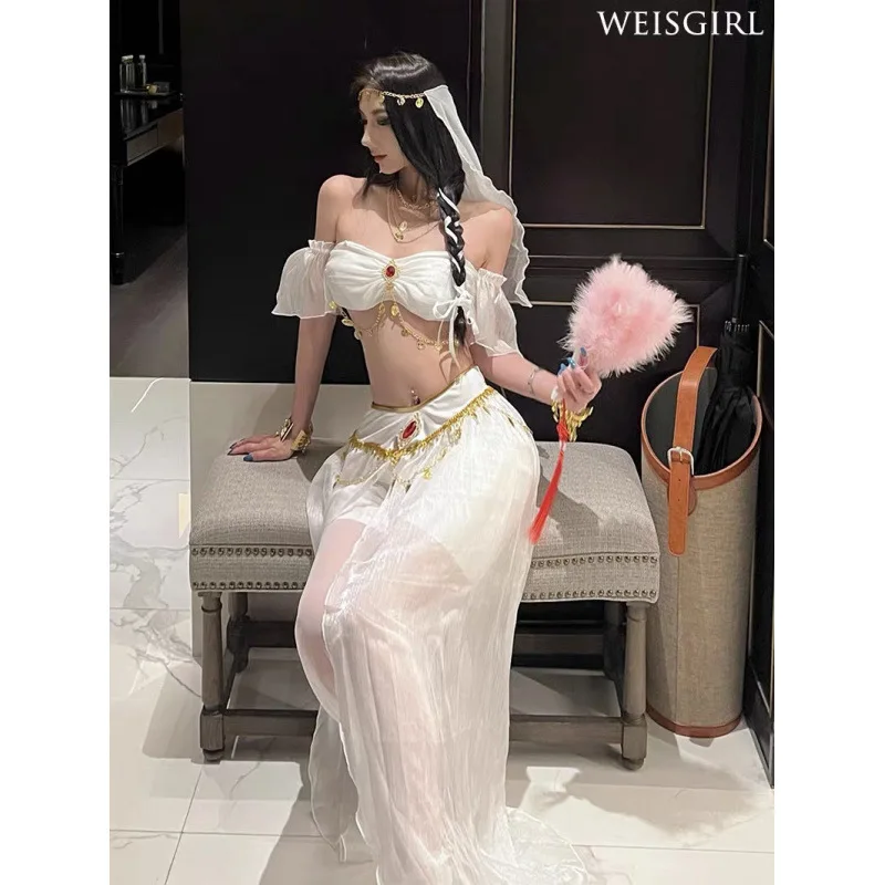 เซ็กซี่เทพธิดาเครื่องแบบคอสเพลย์ Egyptian Queen's Belly Dance Aladdin เต้นรําอินเดีย Exotic โรงแรมไนท์คลับเสื้อผ้า