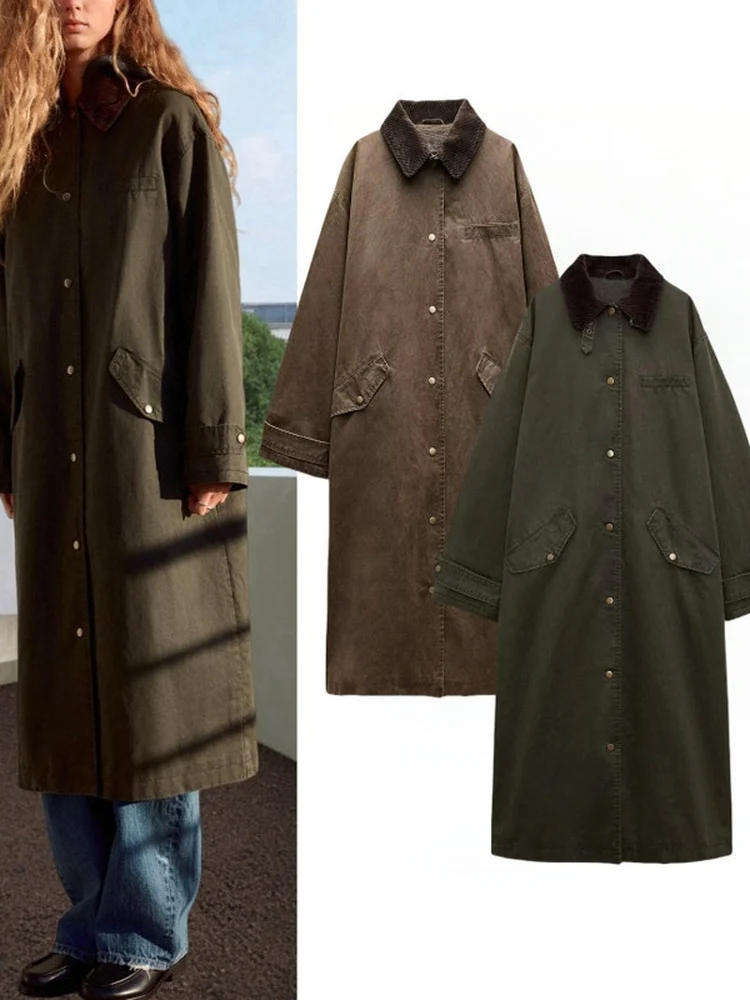 ربيع جديد المرأة معطف جلد طويل الشمع مع سروال قصير طوق بدوره إلى أسفل طوق Sle ملابس خارجية غير رسمية Faionable