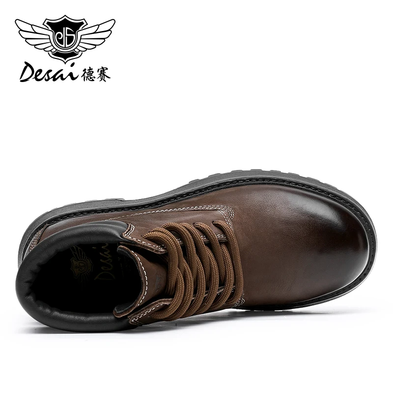 DESAI Men Boots Outdoor Shoes Style Formal Men Shoes Casual Designer Fashion Lace-up 2023 Winter New Color