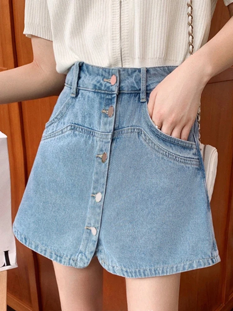 Quần Short Denim Nữ Kỳ Nghỉ Chắc Chắn Retro Đơn Giản Tất Cả Trận Đấu Mùa Hè Nữ Câu Lạc Bộ Phong Cách Học Sinh Sinh Viên Hàn Quốc Ins Bán Hipster thường Ngày Mới