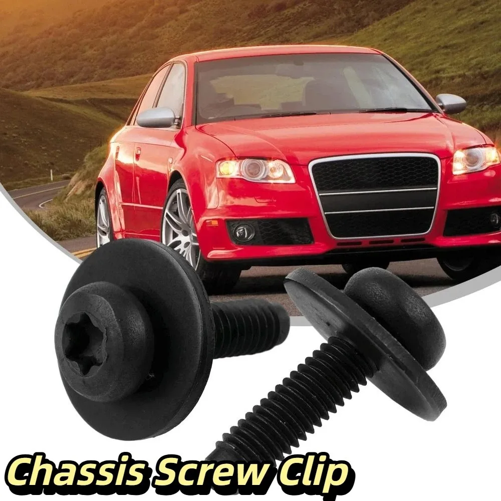 100pcs Durable Material Car Underbody Engine Cover Panels Screws Sturdy Material Stable Structure Screws with Grommet Clips