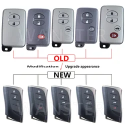 Upgrade Car Key Fob Case Shell Housing for Toyota Land Cruiser Prado Avensis IQ Corolla Prius Highlander Yaris Alpha Aqua Auris