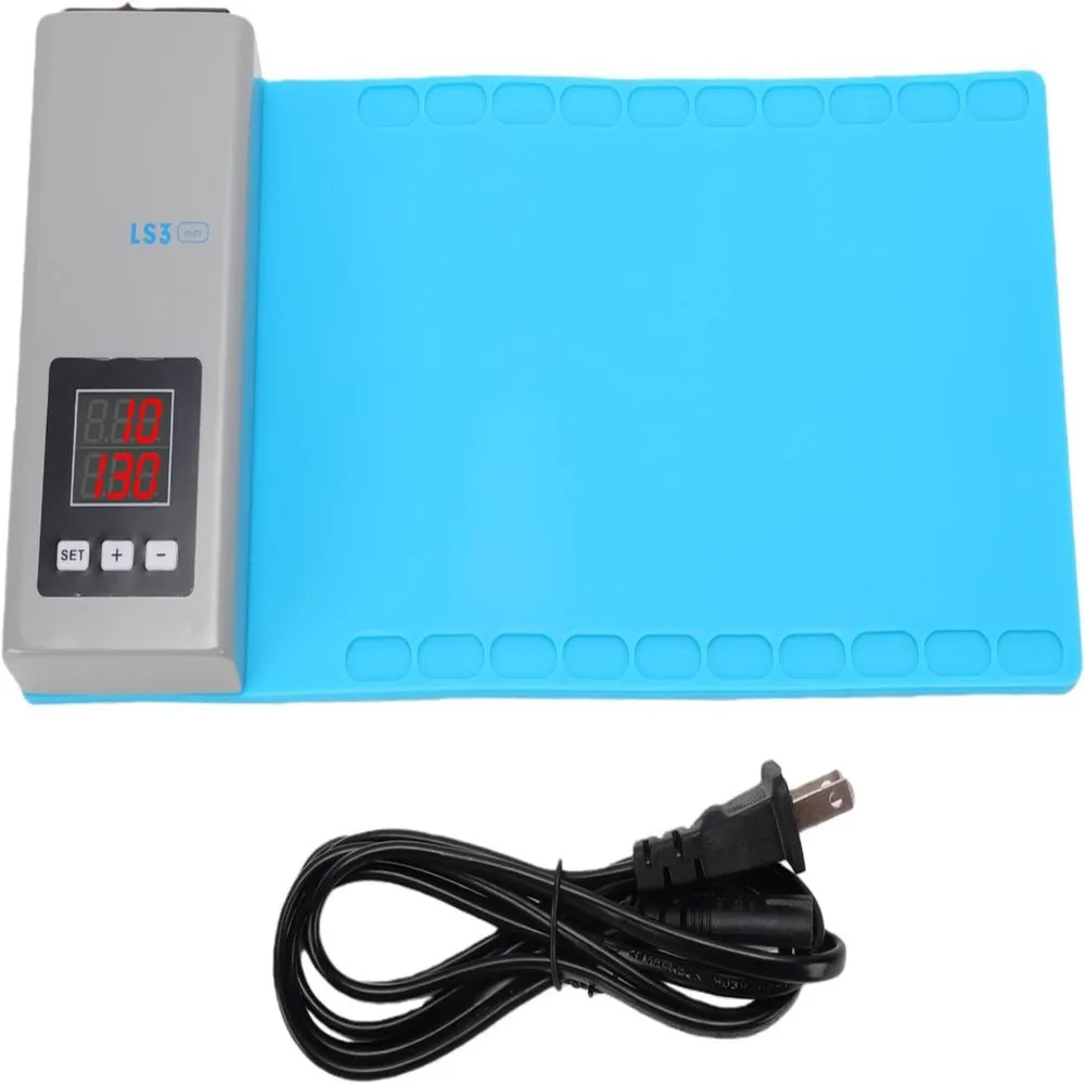 Blue LCD Screen Separator Silicone+ PCB Temperature Display Heating Pad Adjustable Temperature Phone Tablet Heating Mat