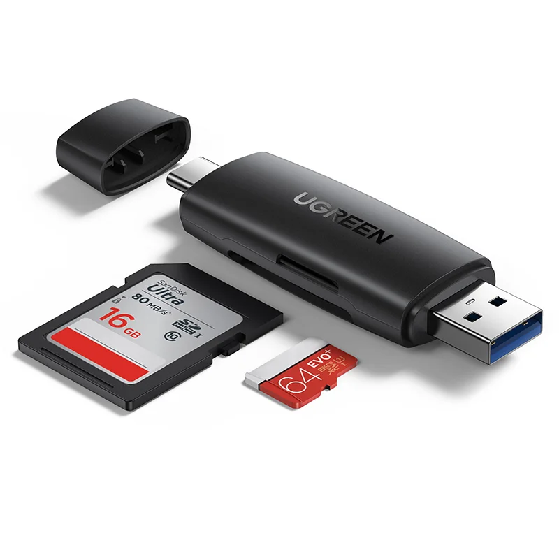 UGREEN Lector de tarjetas SD USB 3.0 Lector de tarjetas de memoria USB C Adaptador de tarjeta OTG para SD Micro SD SDHC SDXC MMC