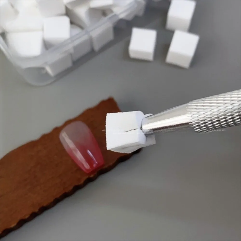 

200Pcs Coloring Stamping Gradient Nail Sponge Set Soft High Rebound DIY Manicure Makeup Sponge Square with Grabbing Pen