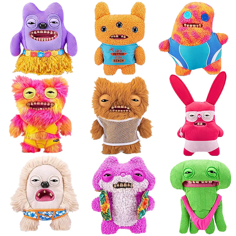 Fuggler Vacay Vibes Series Soft Plush ตุ๊กตาฟันมอนสเตอร์ตลกน่าเกลียดน่ารักของเล่นการ์ตูนตัวเลขรีสอร์ทคอลเลกชันเด็กของขวัญ