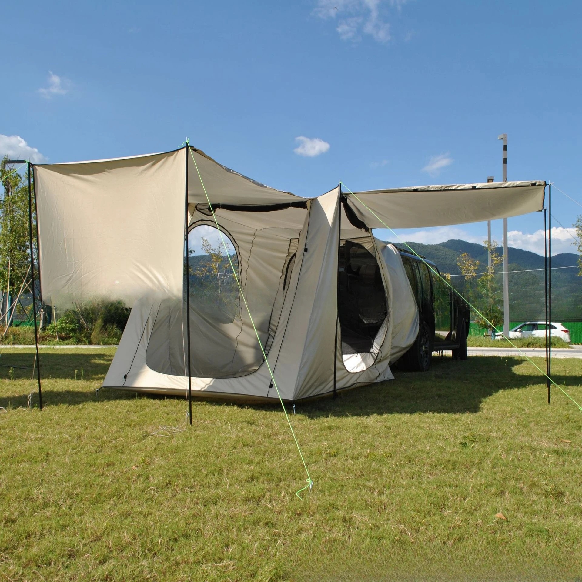 one-bedroom two-hall car tent, carriage tent, 6-person rear tent, rear air-conditioning tent