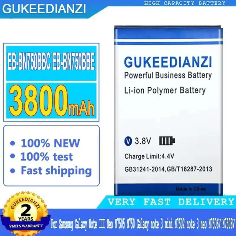 

Battery EB-BN750BBC EB-BN750BBE For Samsung Galaxy Note Iii Neo N7505 N750 For Galaxy Note 3 Mini N7502 Note 3 Neo N7506V N7508V