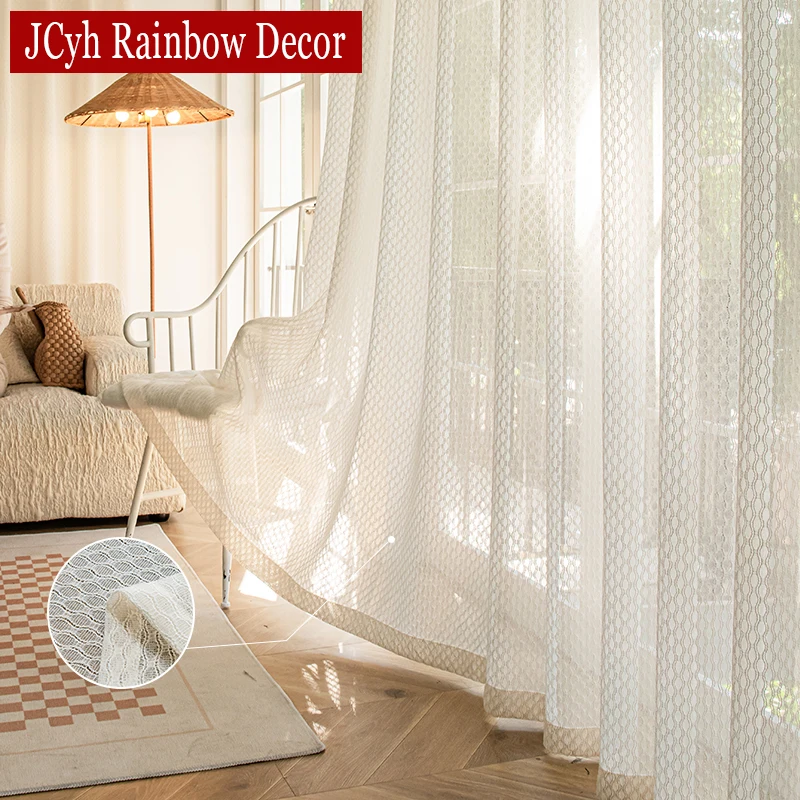 French Style Living Room Tulle Curtains for Windows Sheer Curtain for Girls Bedroom Door Curve Blinds Drapes Treatment Customize