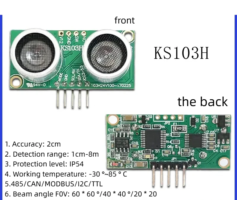 

KS103H Ultrasonic Ranging Module Ultrasonic Sensor Switch Output Super Intelligent Control
