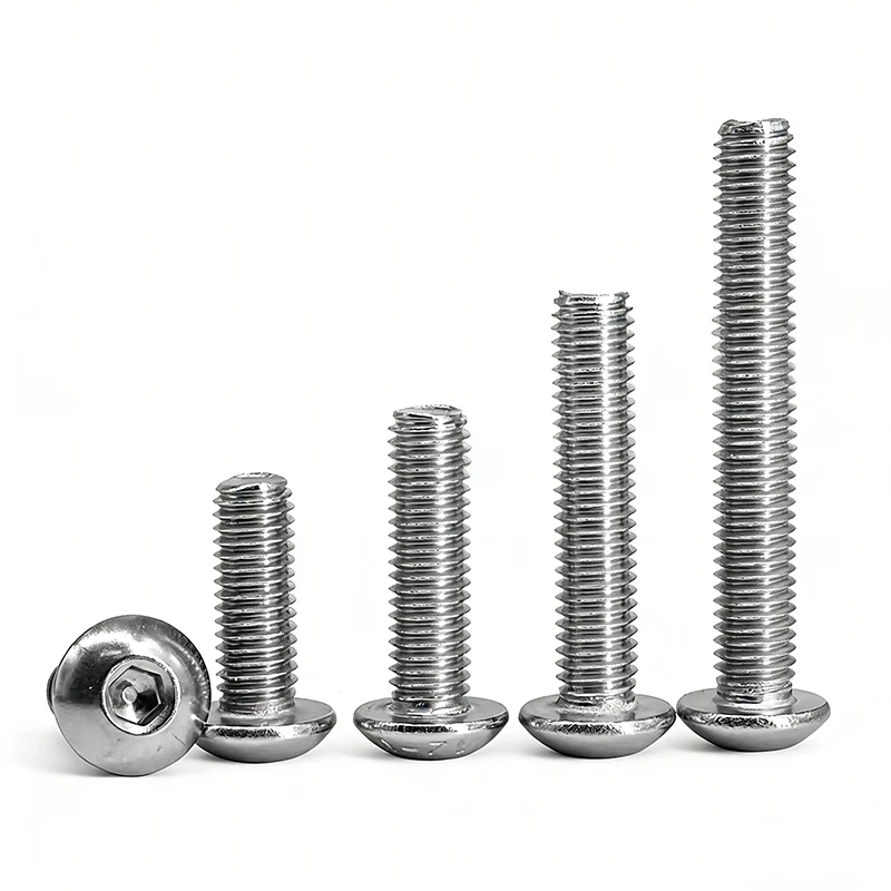 304 Stainless Steel Large Flat Head Hex Socket Cap Screws, Hex Drive Pan Head Machine Bolts