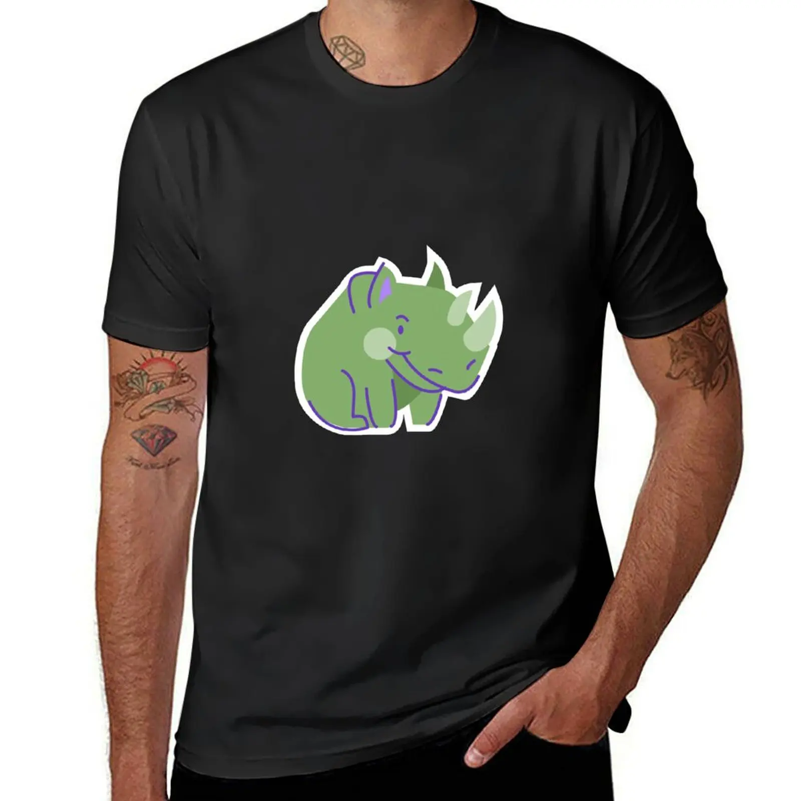 

Rhino Green Cute T-Shirt for a boy customizeds vintage designer t shirt men