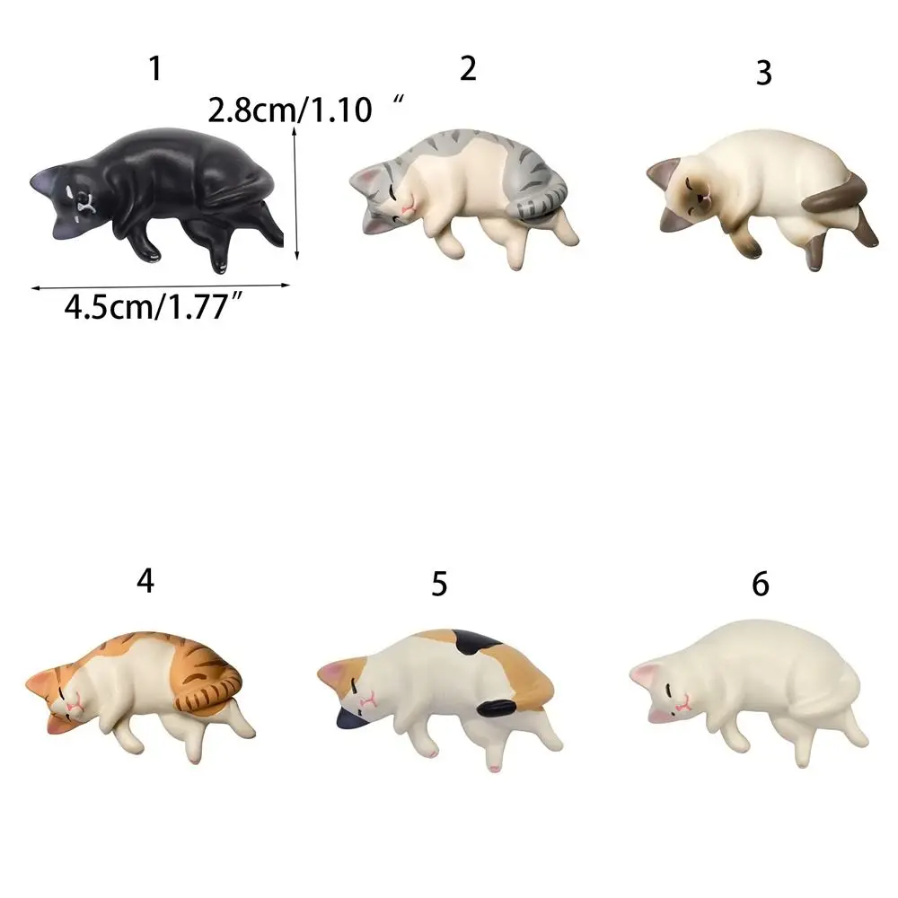 Resin Simulated Cat Fridge Ornaments Handicraft Simulation Lazy Cat Miniatures Sleep Cat Cute Cat Resin Accessories Home Decor